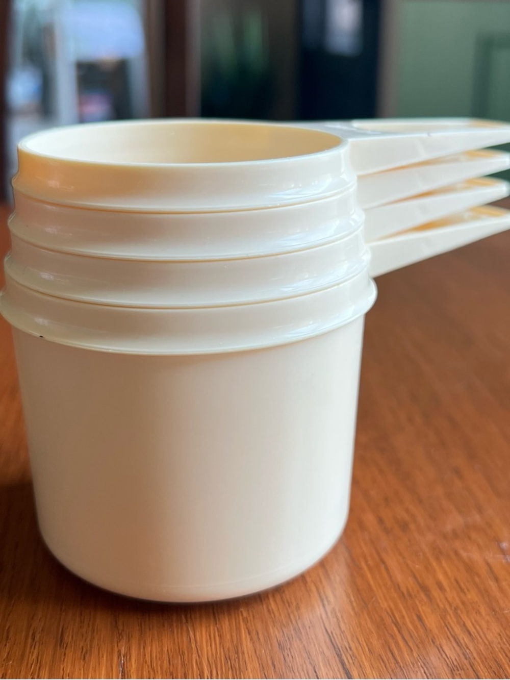 Tupperware Cream Stackable Measuring Cups - Set of Nested Cups